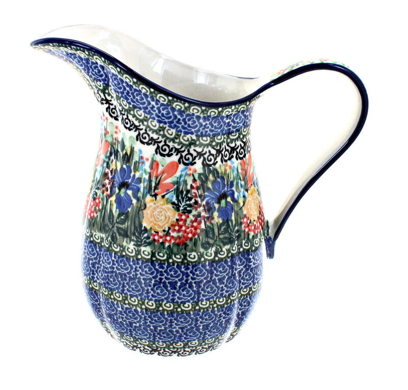 Blue Rose Polish Pottery Sapphire Fields Pitcher