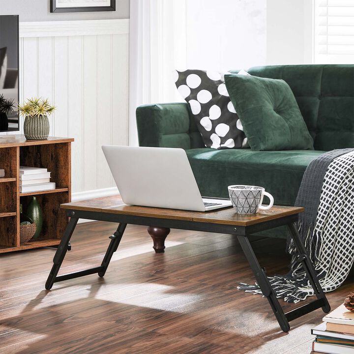 BreeBe Brown & Black Laptop Table with Adjustable Top