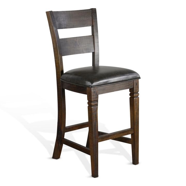 Sunny Designs Bar Homestead Ladderback Barstool, Cushion Seat