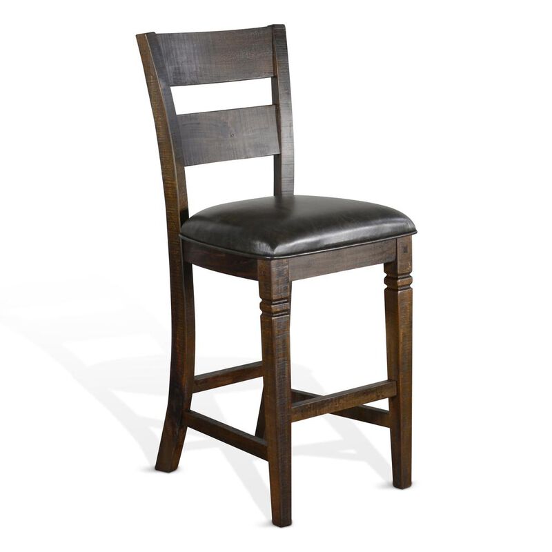 Sunny Designs Bar Homestead Ladderback Barstool, Cushion Seat