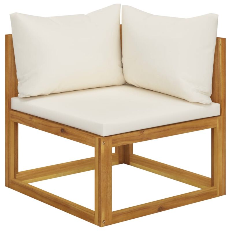 vidaXL 12 Piece Garden Lounge Set with Cushion Cream Solid Acacia Wood