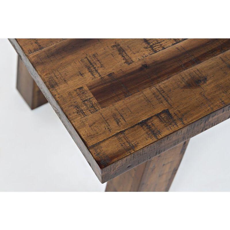 Jofran Cannon Valley Rustic Distressed Industrial Trestle 50 Coffee Table