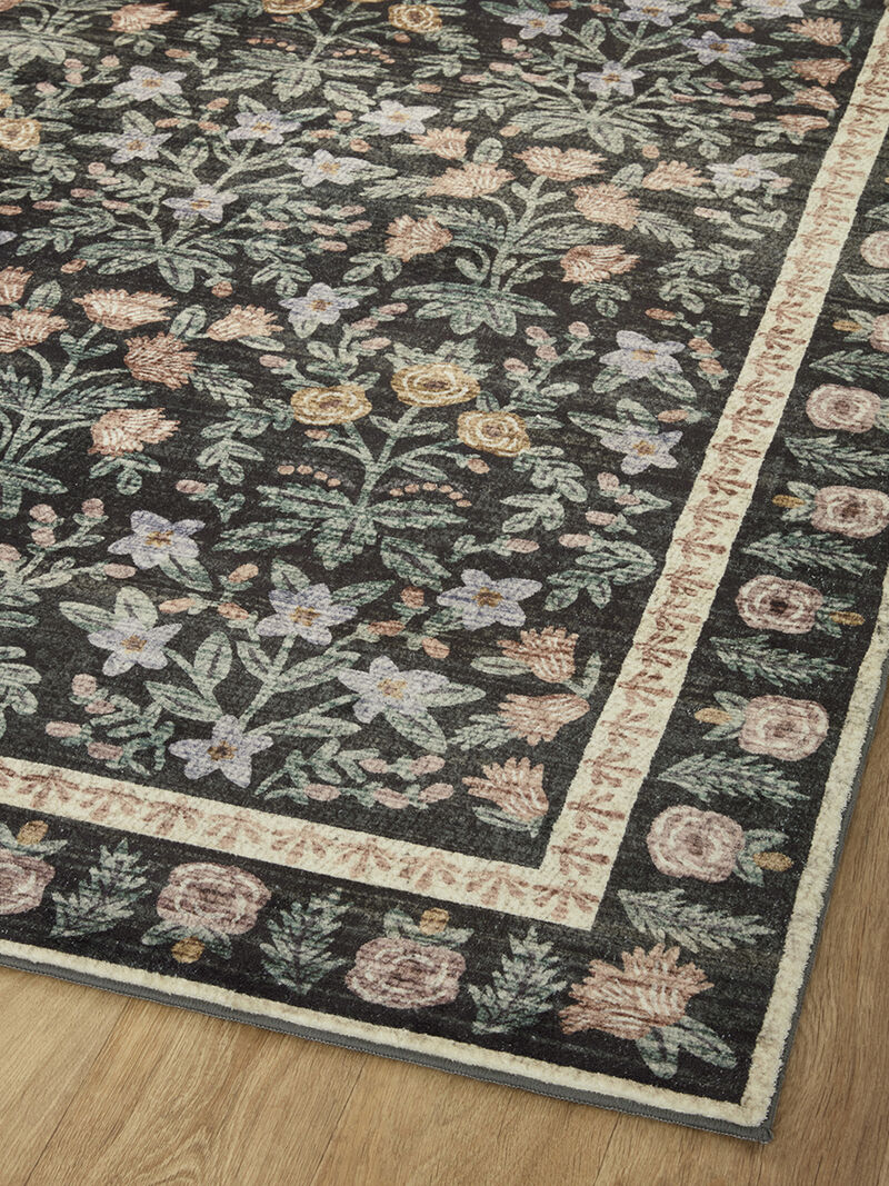 Eden EDE02 Mughal Garden Black 7'6" x 9'6" Rug