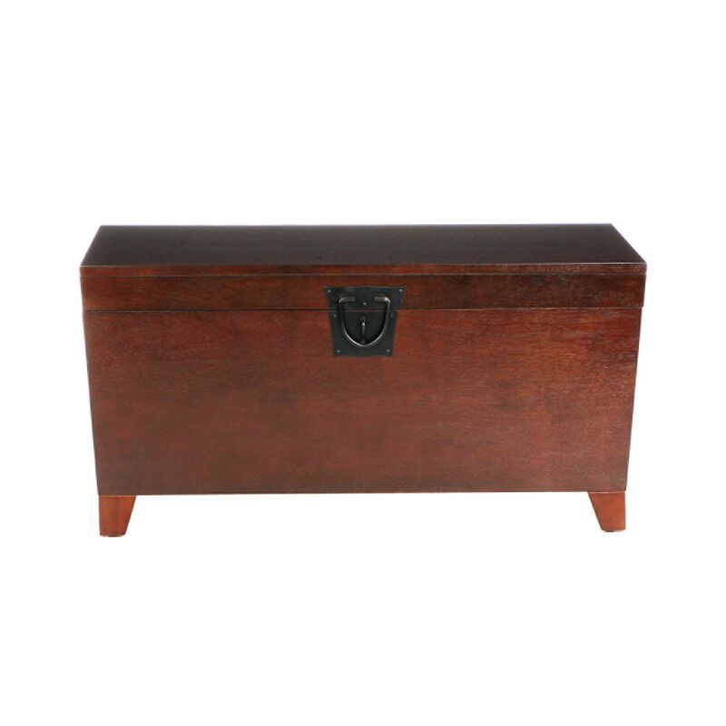 Homezia 39" Brown Manufactured Wood And Metal Rectangular Coffee Table