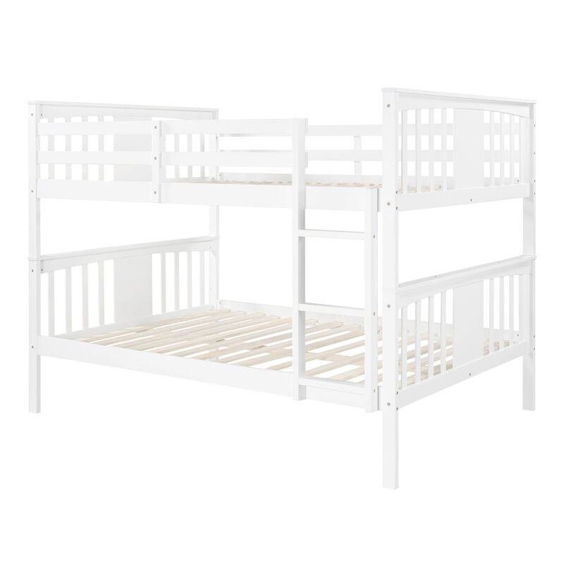 Full Over Full Bunk Bed With Ladder For Bedroom, Guest Room Furniture