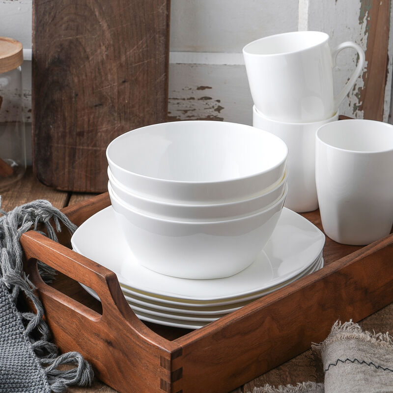 Stone Lain Juliette Bone China 16 Piece Dinnerware Set, White