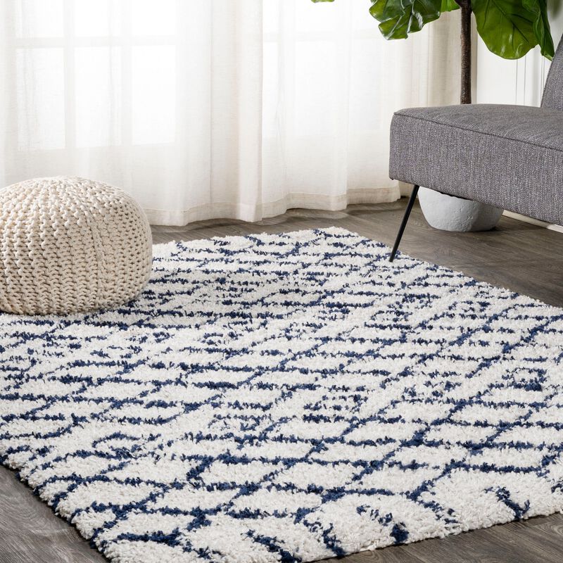 Algaida Moroccan Diamond Shag Area Rug