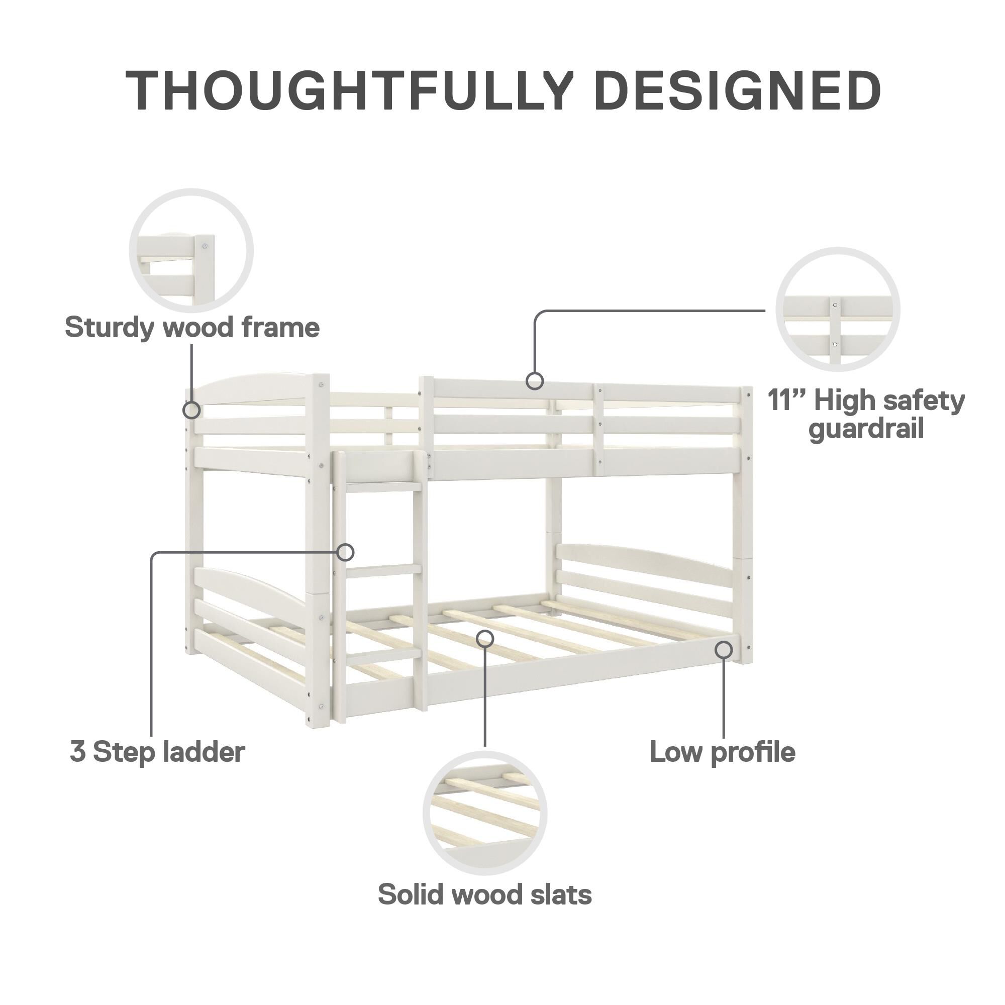 Atwater Living Aaida Full-Over-Full Floor Bunk Bed, White