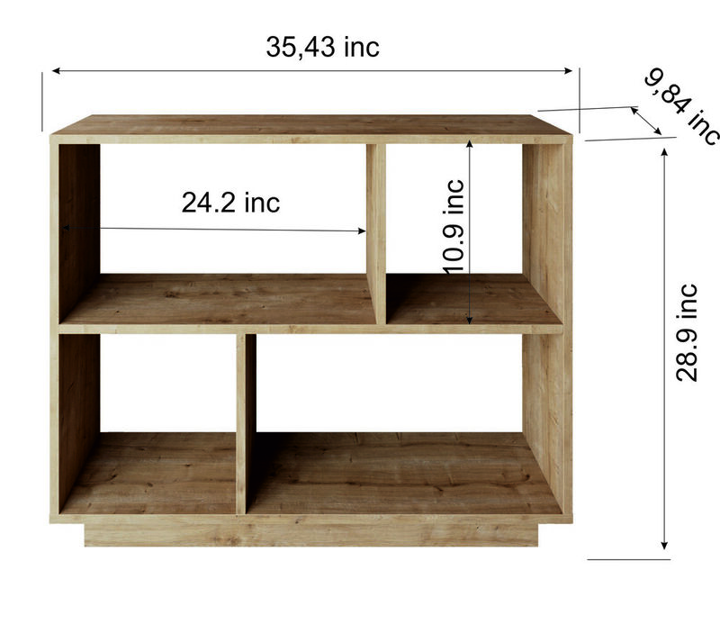 Adel 28.9"Hx 35.43"W Side Table Oak