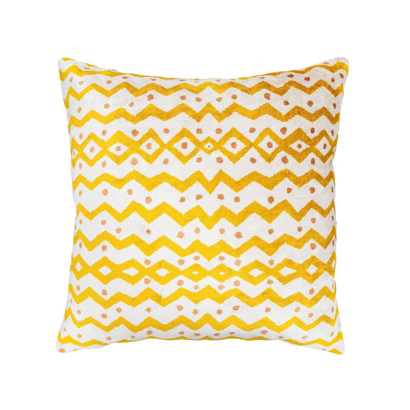 Casablanca Silk Velvet Ikat Pillow, 20" X 20"