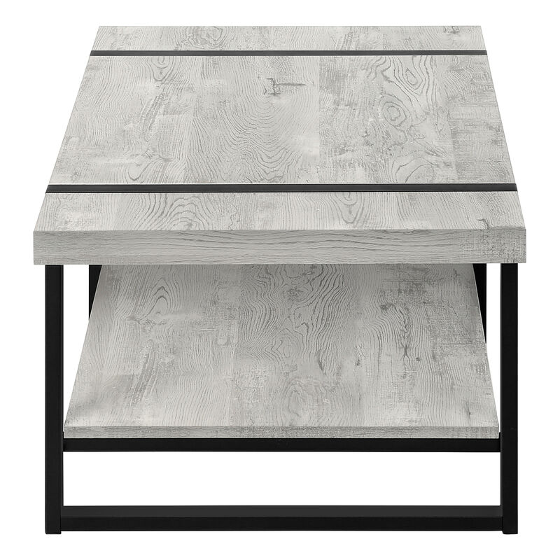 Monarch Specialties I 2855 Coffee Table, Accent, Cocktail, Rectangular, Living Room, 48"L, Metal, Laminate, Grey, Black, Contemporary, Modern