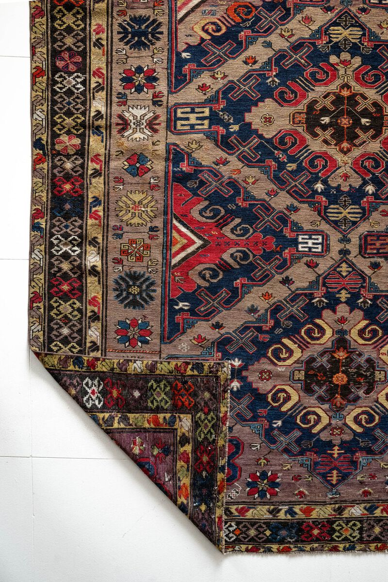 District Loom Vintage Soumak scatter rug-Ipasha