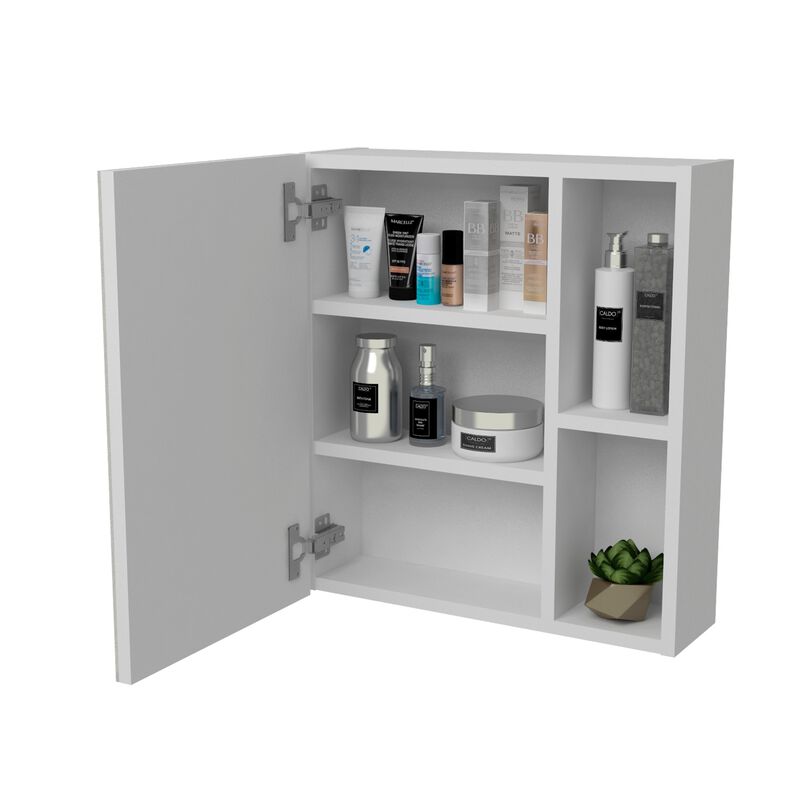 Labelle Medicine Cabinet With Mirror, Five Internal Shelves, Single Door -White