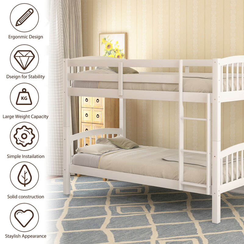 Twin Over Twin Bunk Bed With Ladder