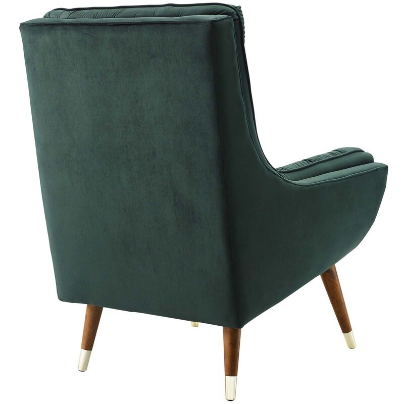 Suggest Button Tufted Performance Velvet Lounge Chair Green