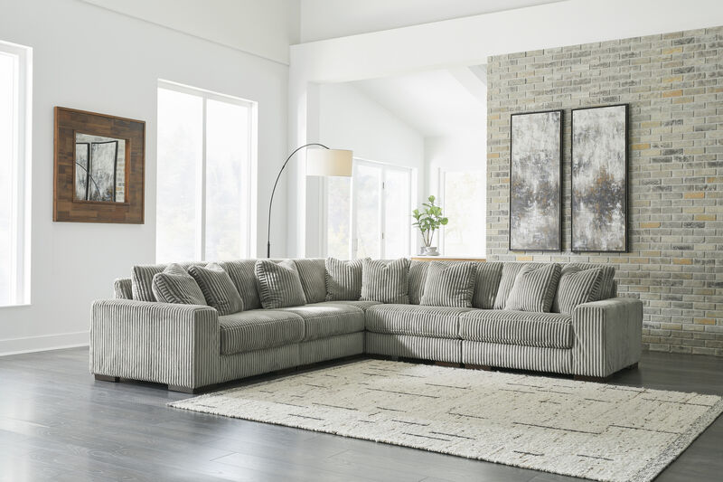 Lindyn Five-Piece Sectional and Ottoman Set