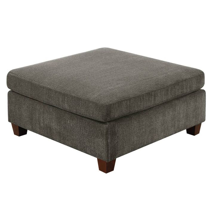 1 Piece Ottoman Only Grey Chenille Fabric Cocktail Ottoman Cushion Seat Living Room Furniture