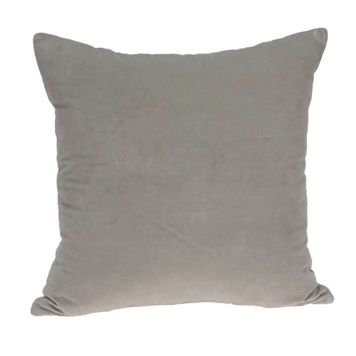 18" Gray Solid Transitional Throw Pillow