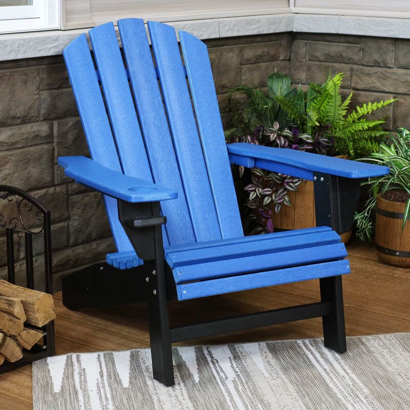 Sunnydaze All-Weather Adirondack Chair with Drink Holder