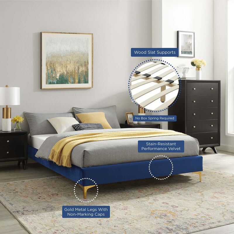 Modway - Liva Performance Velvet Queen Bed