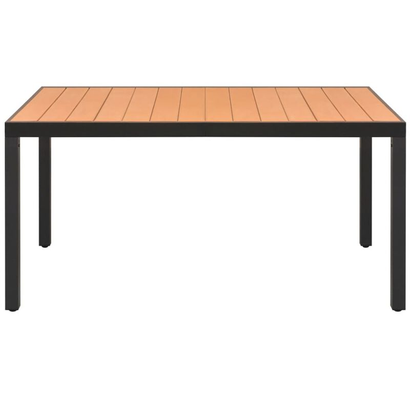 vidaXL Garden Table Brown 59.1"x35.4"x29.1" Aluminium and WPC