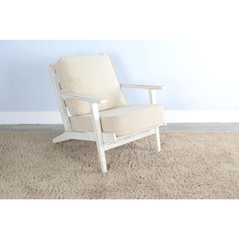 Sunny Designs Marina Mid-Century White Sand Chair