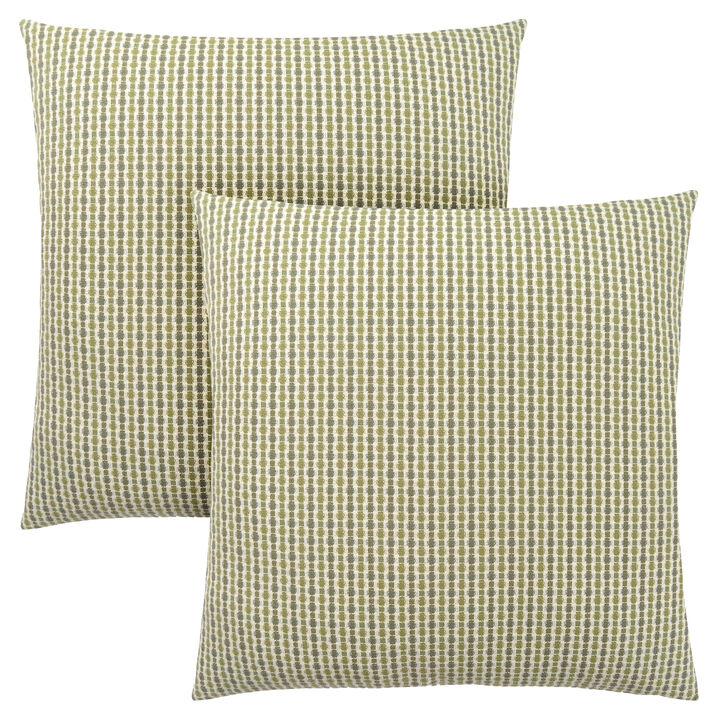 Monarch Specialties I 9233 Pillows, Set Of 2, 18 X 18 Square, Insert Included, Decorative Throw, Accent, Sofa, Couch, Bedroom, Polyester, Hypoallergenic, Green, Modern