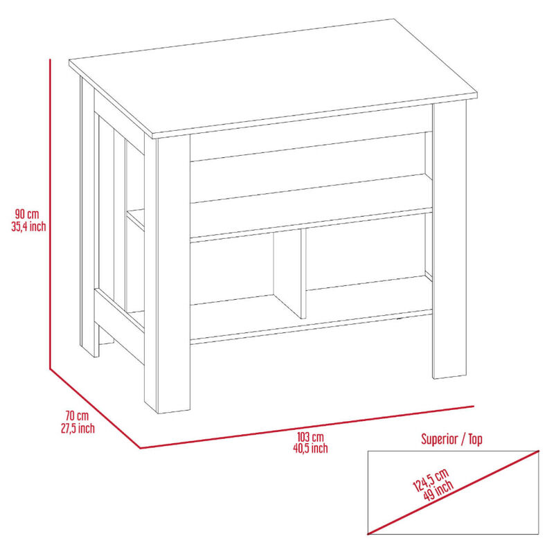 Newton 8-Shelf 1-Drawer 2-piece Kitchen Set, Kitchen Island and Pantry Cabinet White and Light Gray
