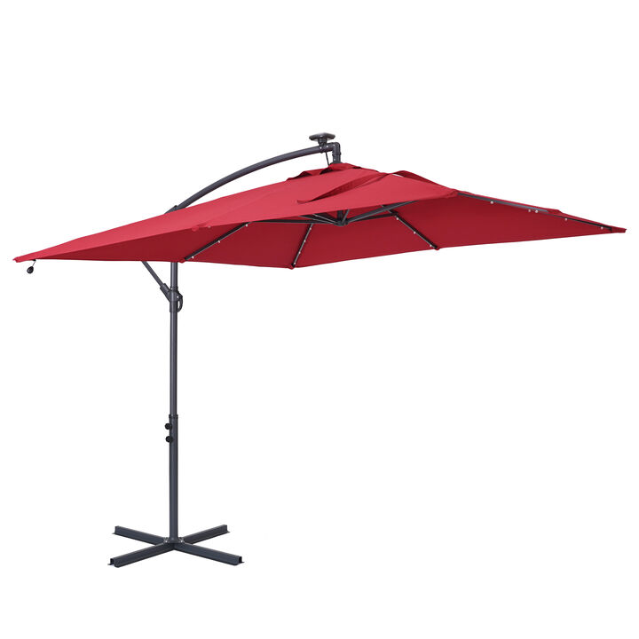 8.5-ft Powered Push-button Tilt Cantilever Patio Umbrella.