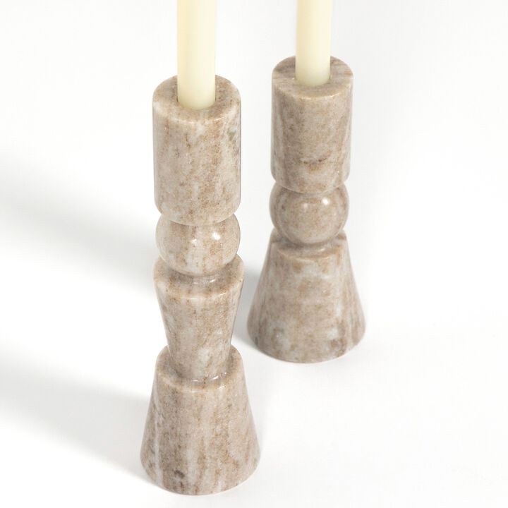 Rosette Taper Candlesticks (Set of 2)