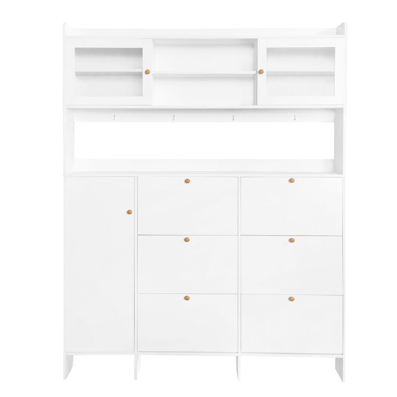 Merax 6 Flip Drawers Shoe Cabinet with Storage Shelf