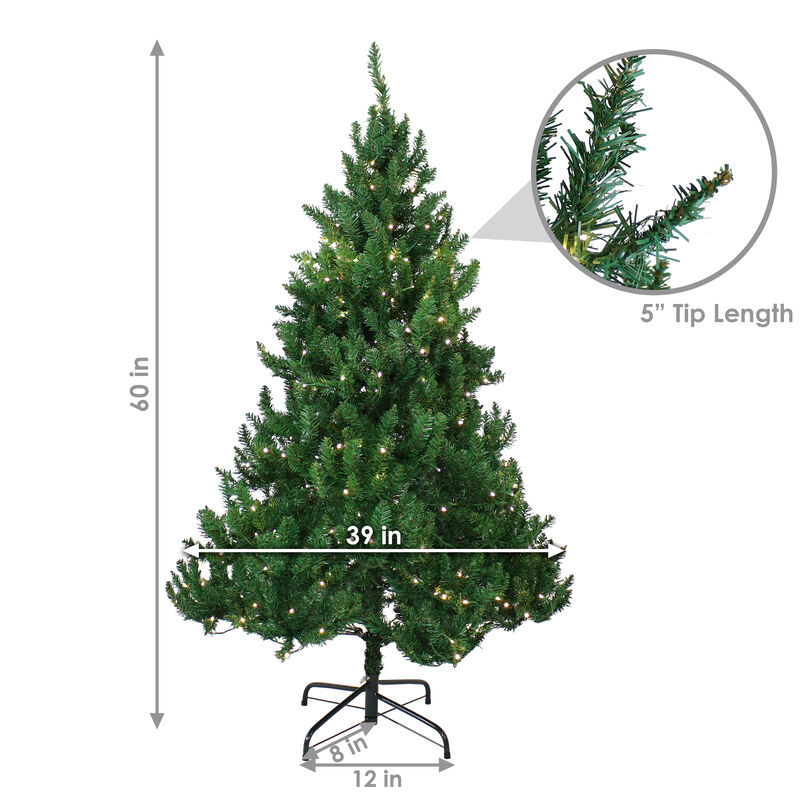 Sunnydaze Tannenbaum Indoor Pre-Lit Artificial Christmas Tree - 5 ft