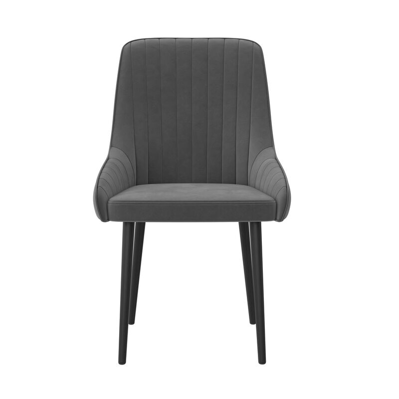 Atwater Living Lorah Upholstered Dining Chair (Set of 2), Gray Velvet