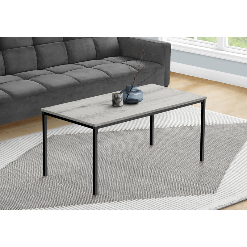 Monarch Specialties I 3796 Coffee Table, Accent, Cocktail, Rectangular, Living Room, 40"L, Metal, Laminate, Grey, Black, Contemporary, Modern