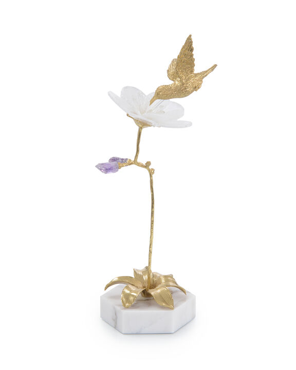 Hummingbird and Selenite Sculpture I