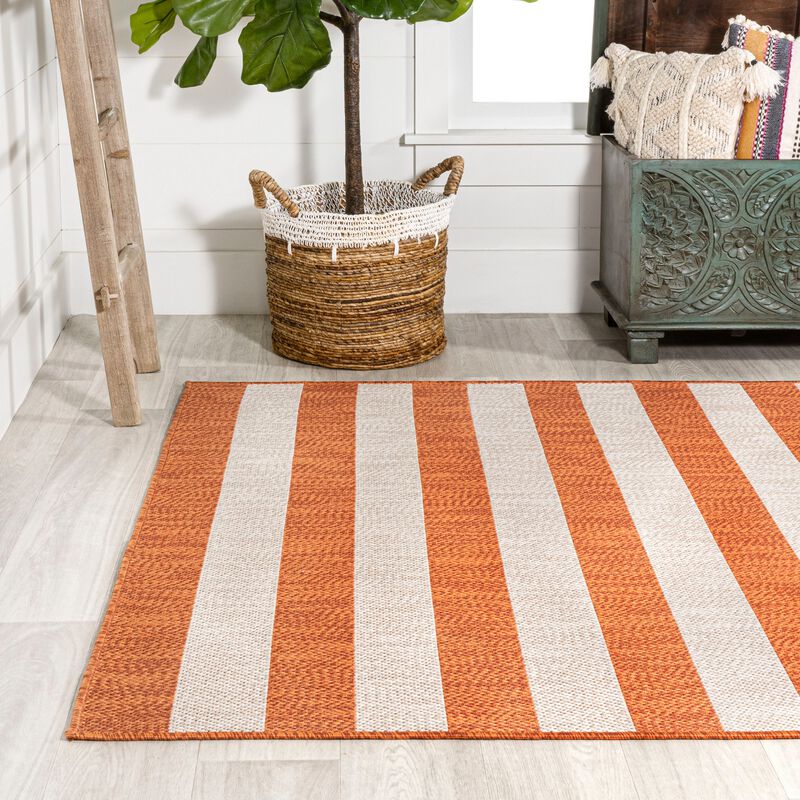 Negril Two Tone Wide Stripe Indoor/Outdoor Area Rug