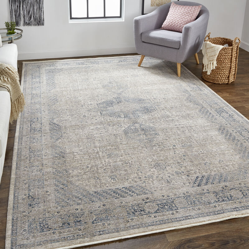 Marquette 3775F Taupe/Gray/Blue 2'8" x 12' Rug