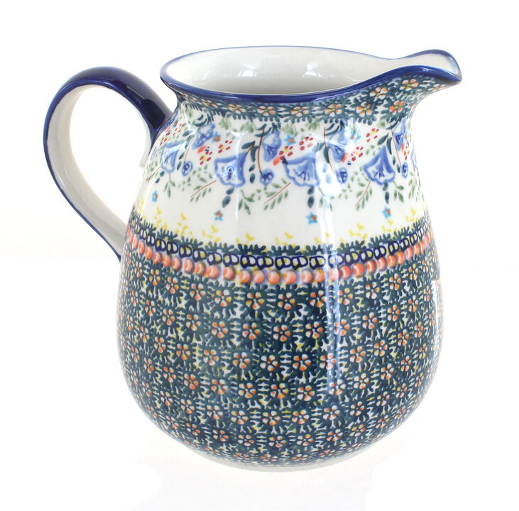 Blue Rose Polish Pottery Periwinkle Pitcher