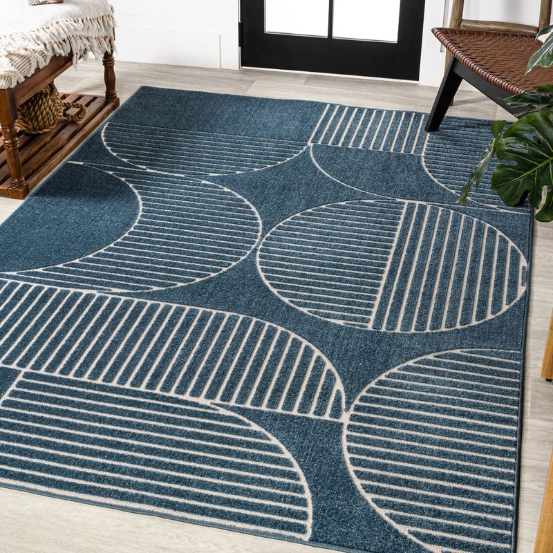 Nordby Geometric Arch Scandi Striped Area Rug