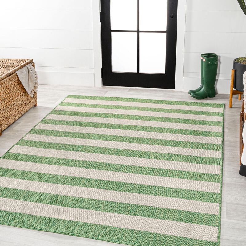 Negril Two Tone Wide Stripe Indoor/Outdoor Area Rug