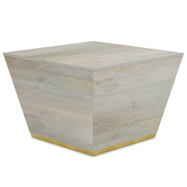 Simpli Home Abba Solid Mango Wood  Square Coffee Table In White Wash
