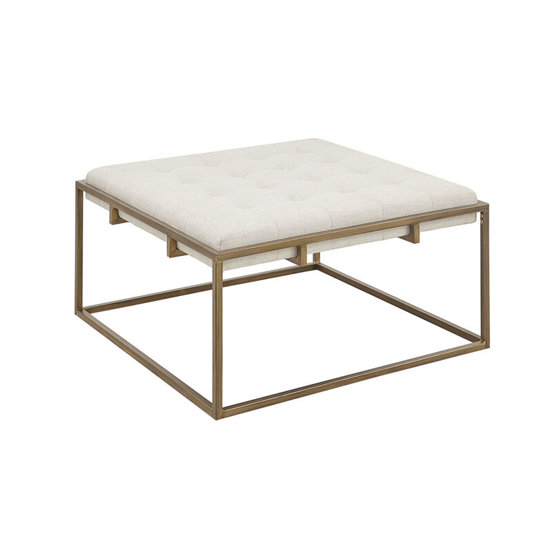 Gracie Mills Ronnie Button-Tufted Square Ottoman/Coffee Table