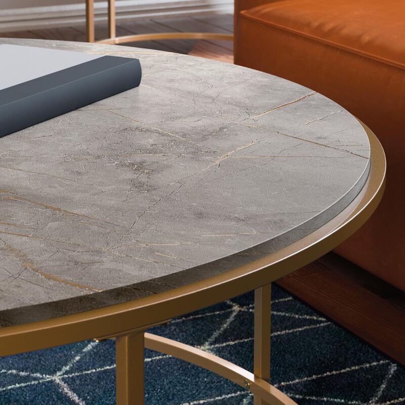 Sauder Int Lux Coffee Table Rd Deco Stone