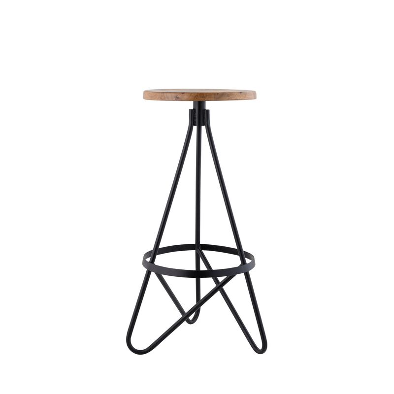 Spiroa 30" Modern Industrial Metal Backless Circular Bar Stool