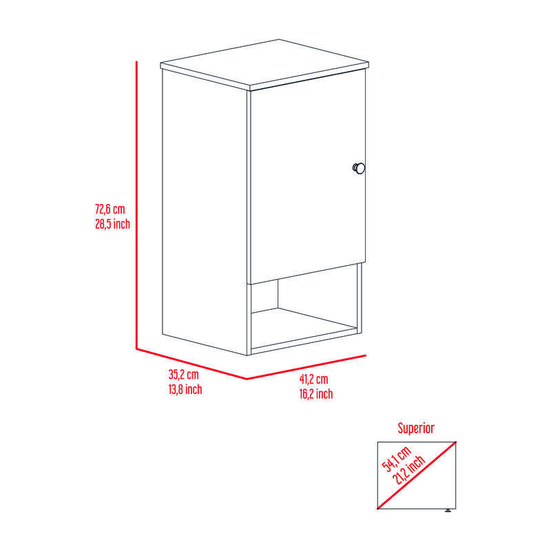 DEPOT E-SHOP Cottonwood Medicine Single Door Cabinet, Three Shelves, Light Gray