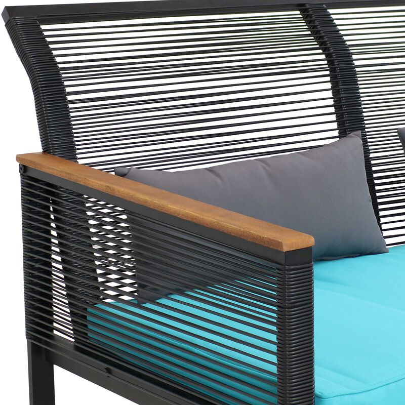 Sunnydaze Coachford Rattan 4-Piece Patio Furniture Set