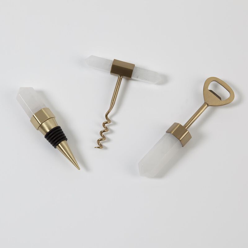 Emporium Home Crystal Bottle Opener in Satin Brass