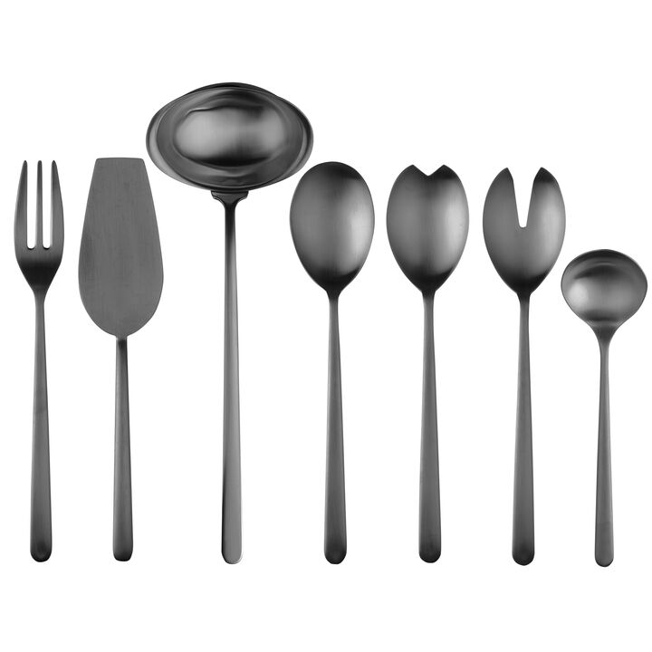 Linea 7 Piece Ice oro Nero Serving Set