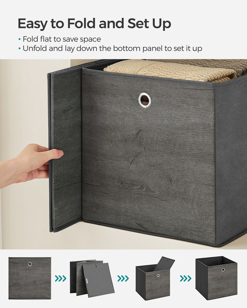 Foldable Storage Organizer Boxes – Set of 6 Storage Cubes for Clothes