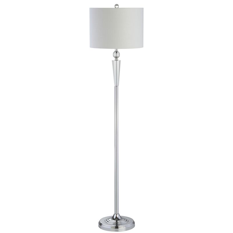 Reese 59.5" Crystal LED Floor Lamp, Clear/Chrome